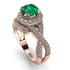 Unique Emerald Halo Engagement Ring - Jessica No. 5