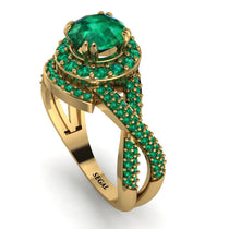 Unique Emerald Halo Engagement Ring - Jessica No. 19 image 1