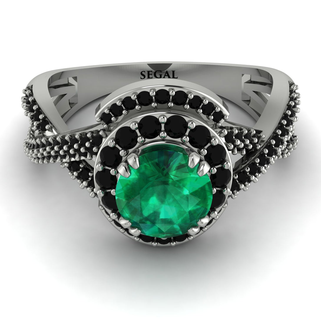 Unique Emerald Halo Engagement Ring - Jessica No. 36