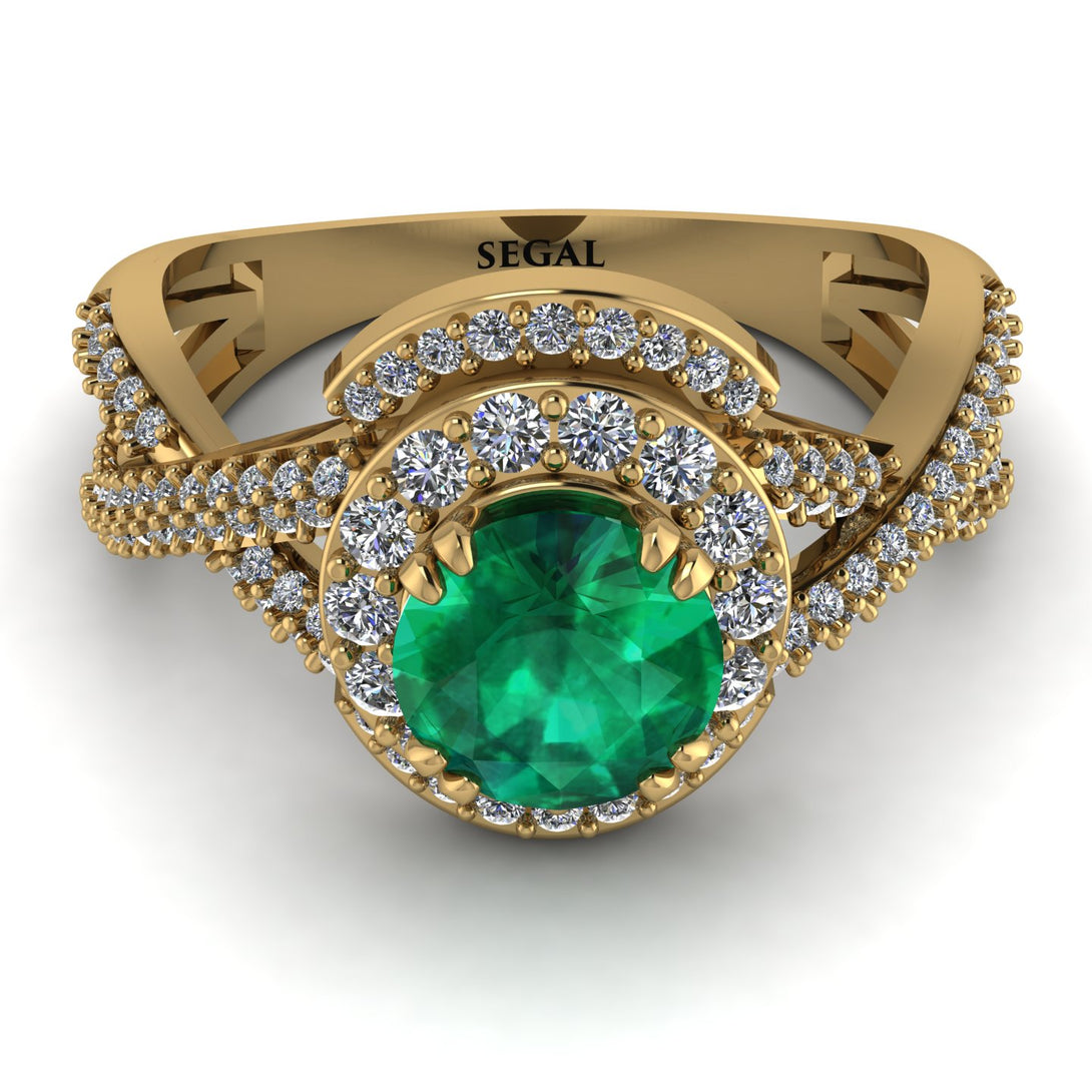 Unique Emerald Halo Engagement Ring - Jessica No. 4