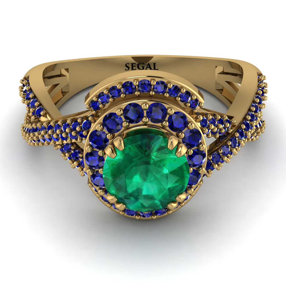 Unique Emerald Halo Engagement Ring - Jessica No. 64