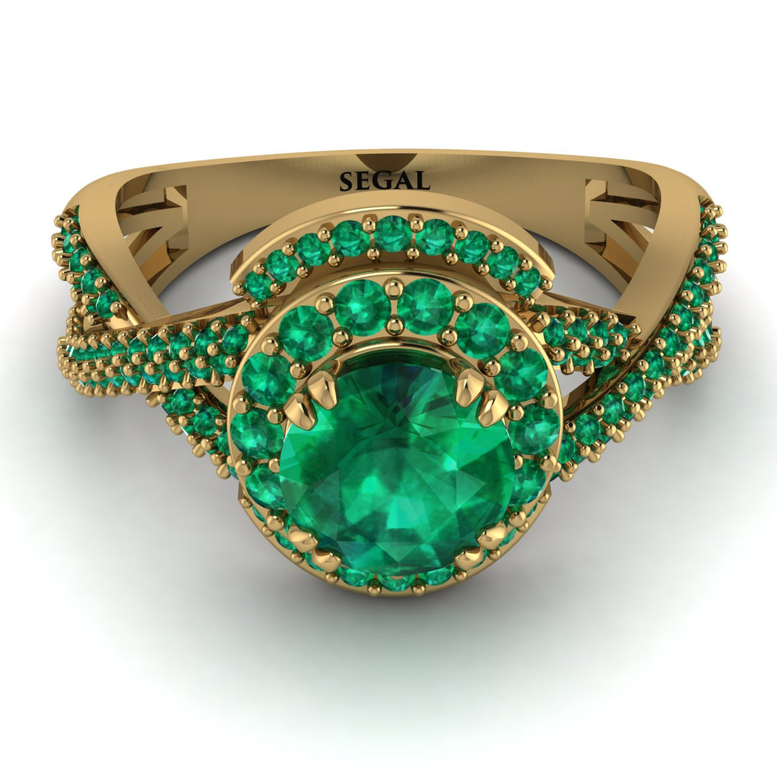 Unique Emerald Halo Engagement Ring - Jessica No. 19