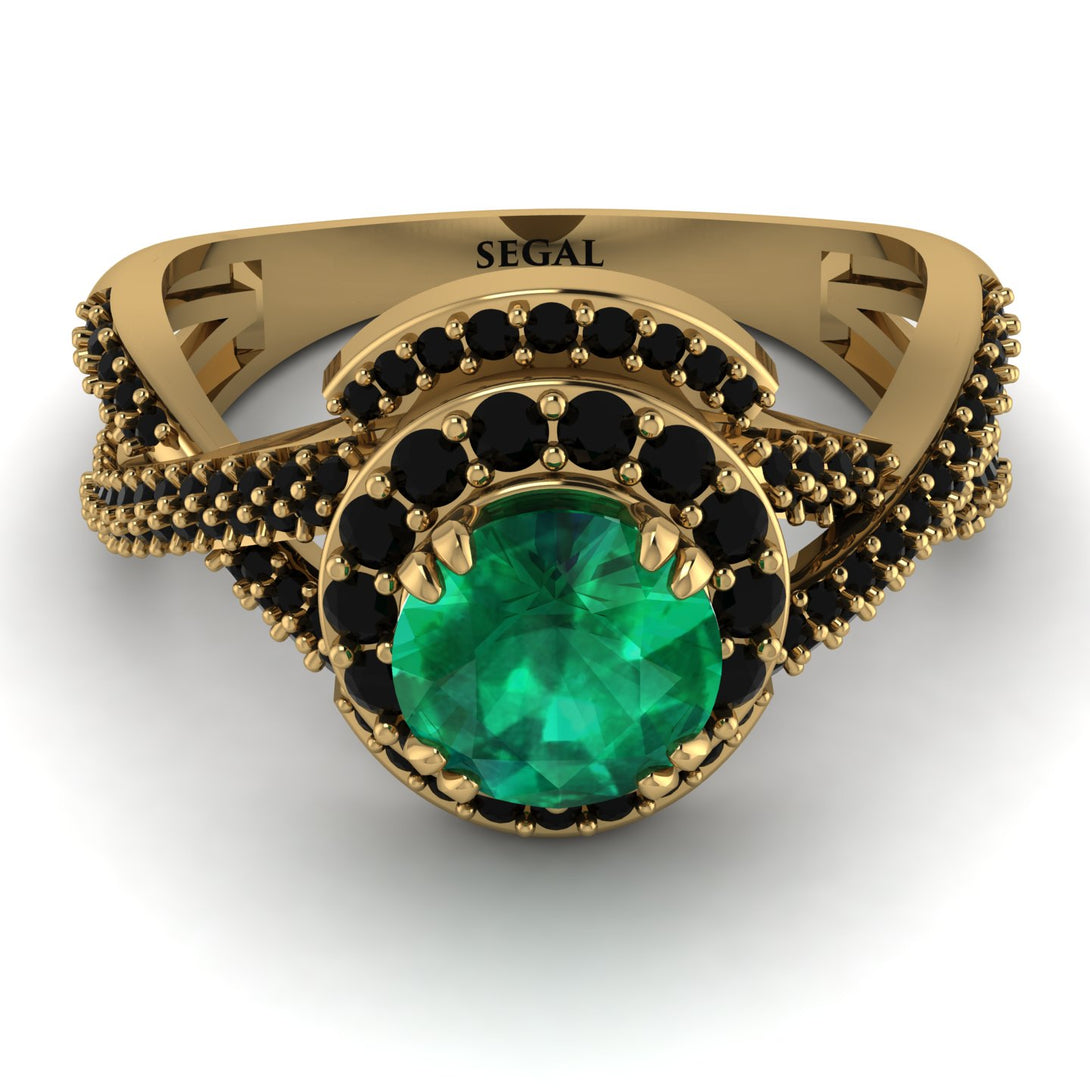 Unique Emerald Halo Engagement Ring - Jessica No. 34
