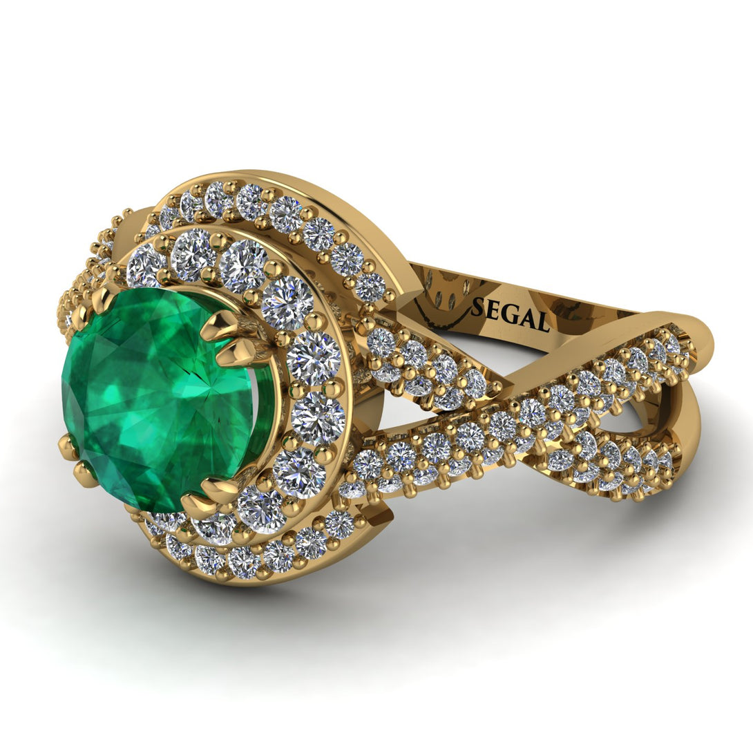 Unique Emerald Halo Engagement Ring - Jessica No. 4