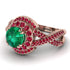Unique Emerald Halo Engagement Ring - Jessica No. 50