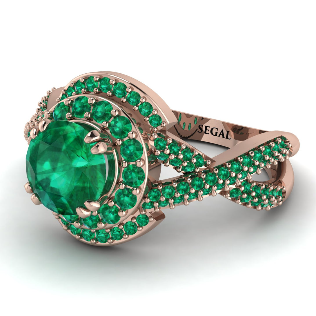 Unique Emerald Halo Engagement Ring - Jessica No. 20