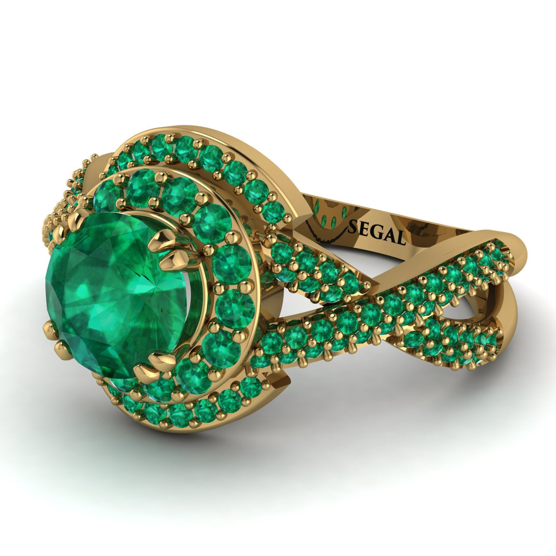 Unique Emerald Halo Engagement Ring - Jessica No. 19