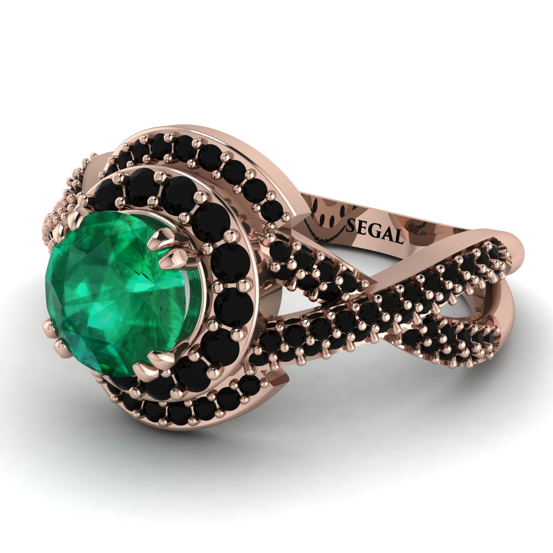 Unique Emerald Halo Engagement Ring - Jessica No. 35