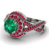 Unique Emerald Halo Engagement Ring - Jessica No. 51