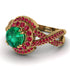 Unique Emerald Halo Engagement Ring - Jessica No. 49