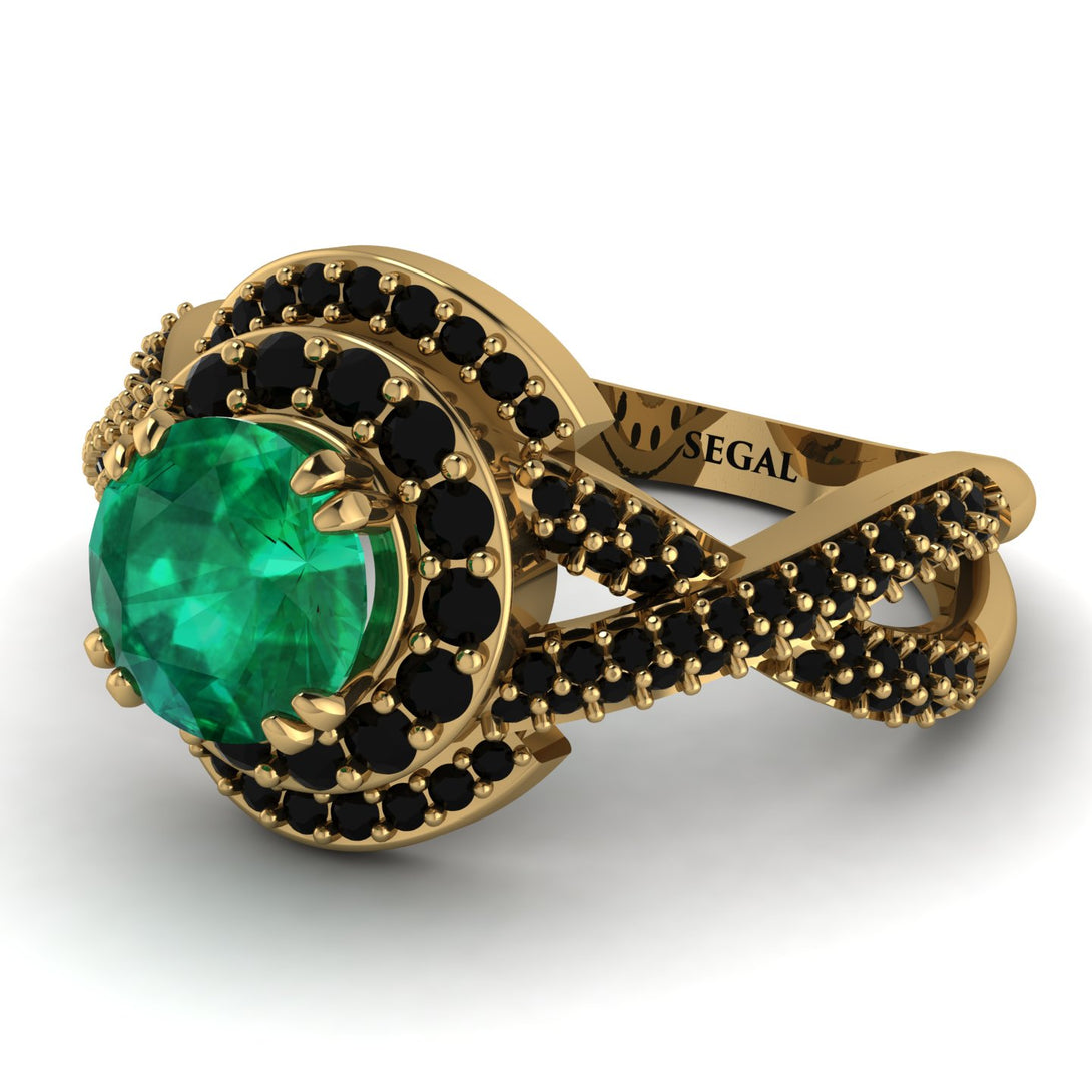 Unique Emerald Halo Engagement Ring - Jessica No. 34