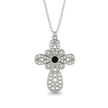Unique Glam Black Diamond Cross Necklace - Leo No. 9 image 1