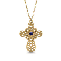 Unique Glam Sapphire Cross Necklace - Leo No. 13 image 1