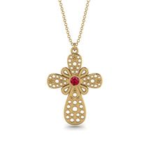 Unique Glam Ruby Cross Necklace - Leo No. 10 image 1