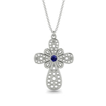 Unique Glam Sapphire Cross Necklace - Leo No. 15 image 1