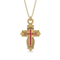 Unique Halo Cross Ruby Necklace - Ezra No. 10 image 1