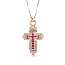 Unique Halo Cross Ruby Necklace - Ezra No. 11 image 1