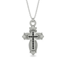 Unique Halo Cross Black Diamond Necklace - Ezra No. 9 image 1
