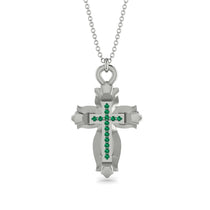 Unique Halo Cross Emerald Necklace - Ezra No. 6 image 1