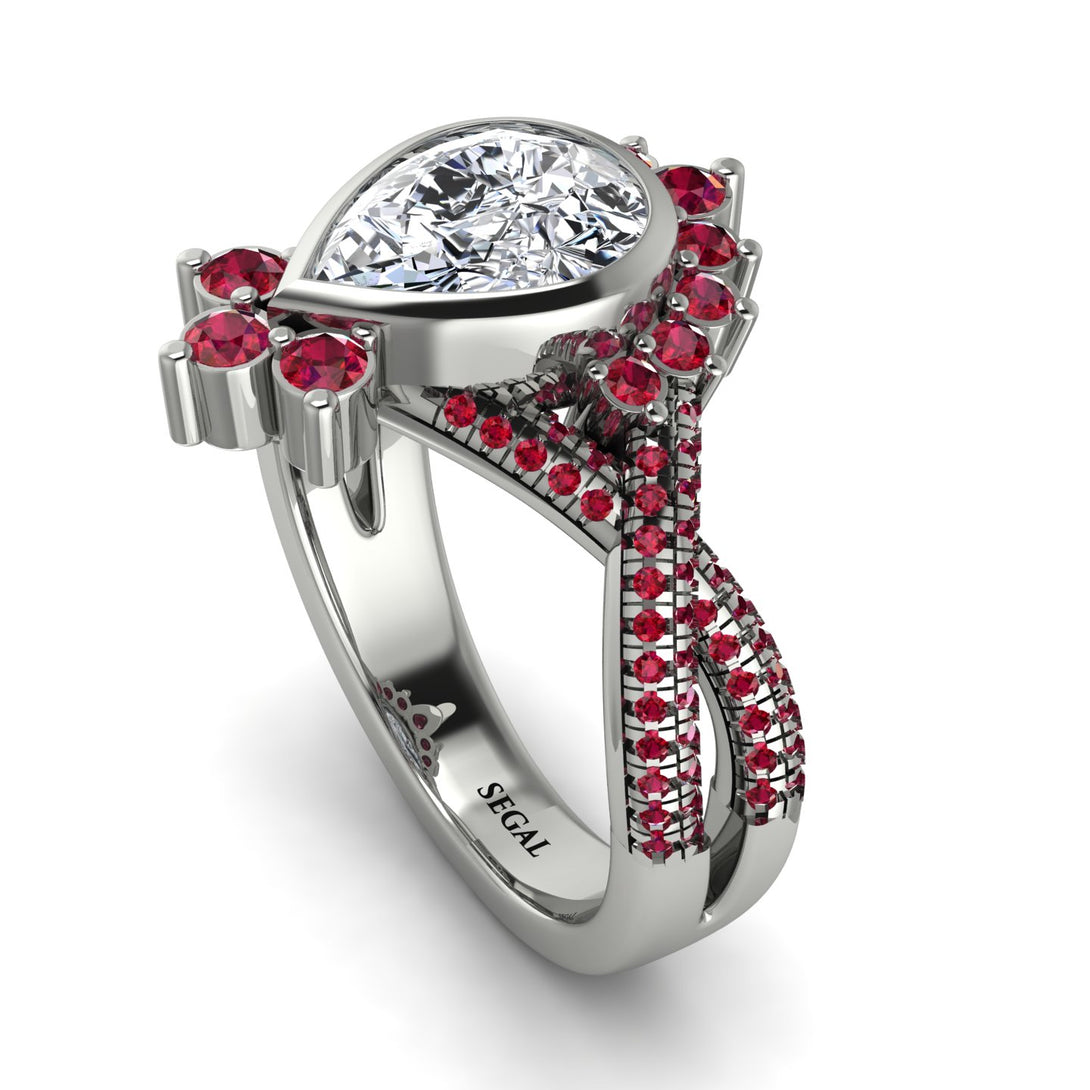 Unique Pear Cut Diamond Ring - Dorothy No. 48