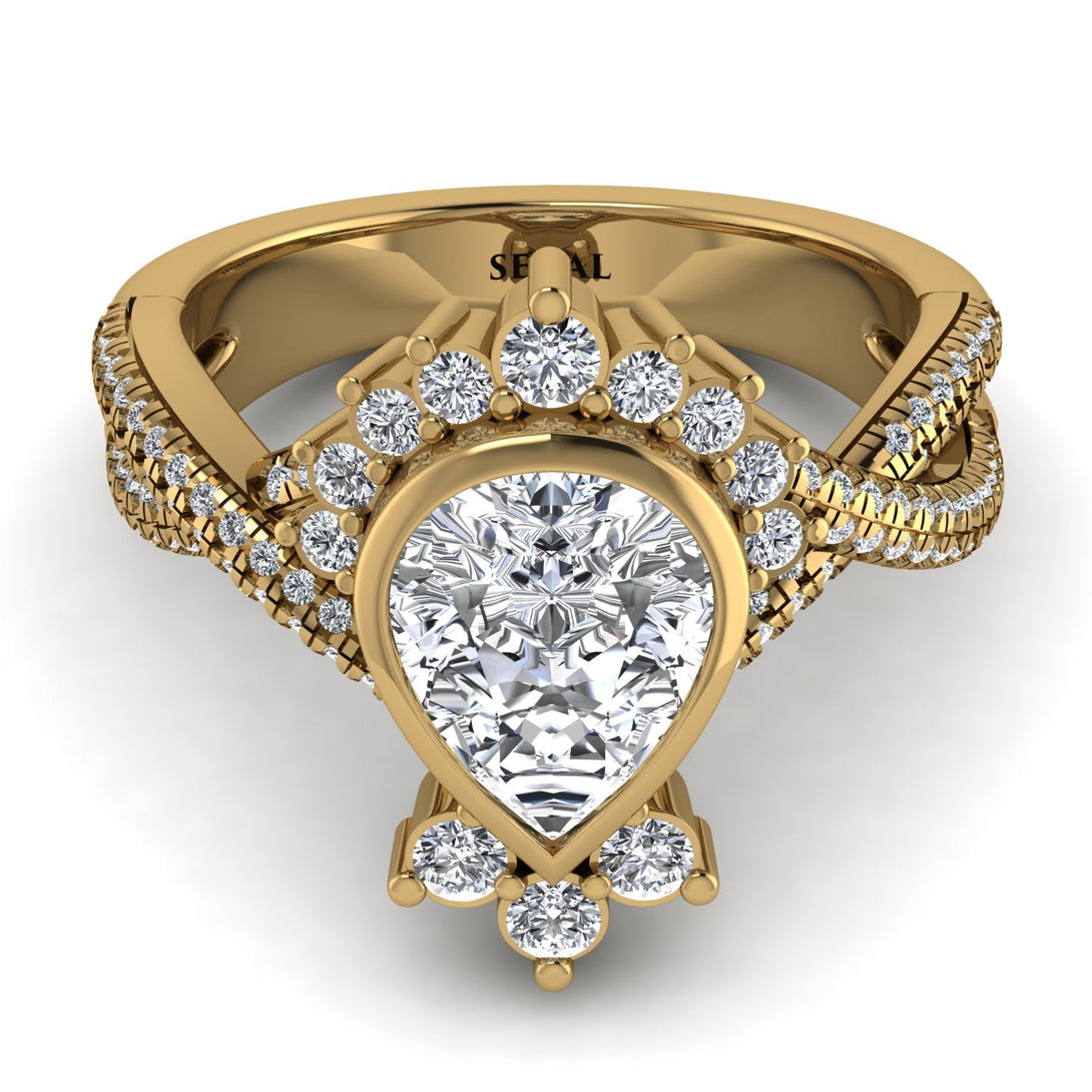 Unique Pear Cut Diamond Ring - Dorothy No. 1