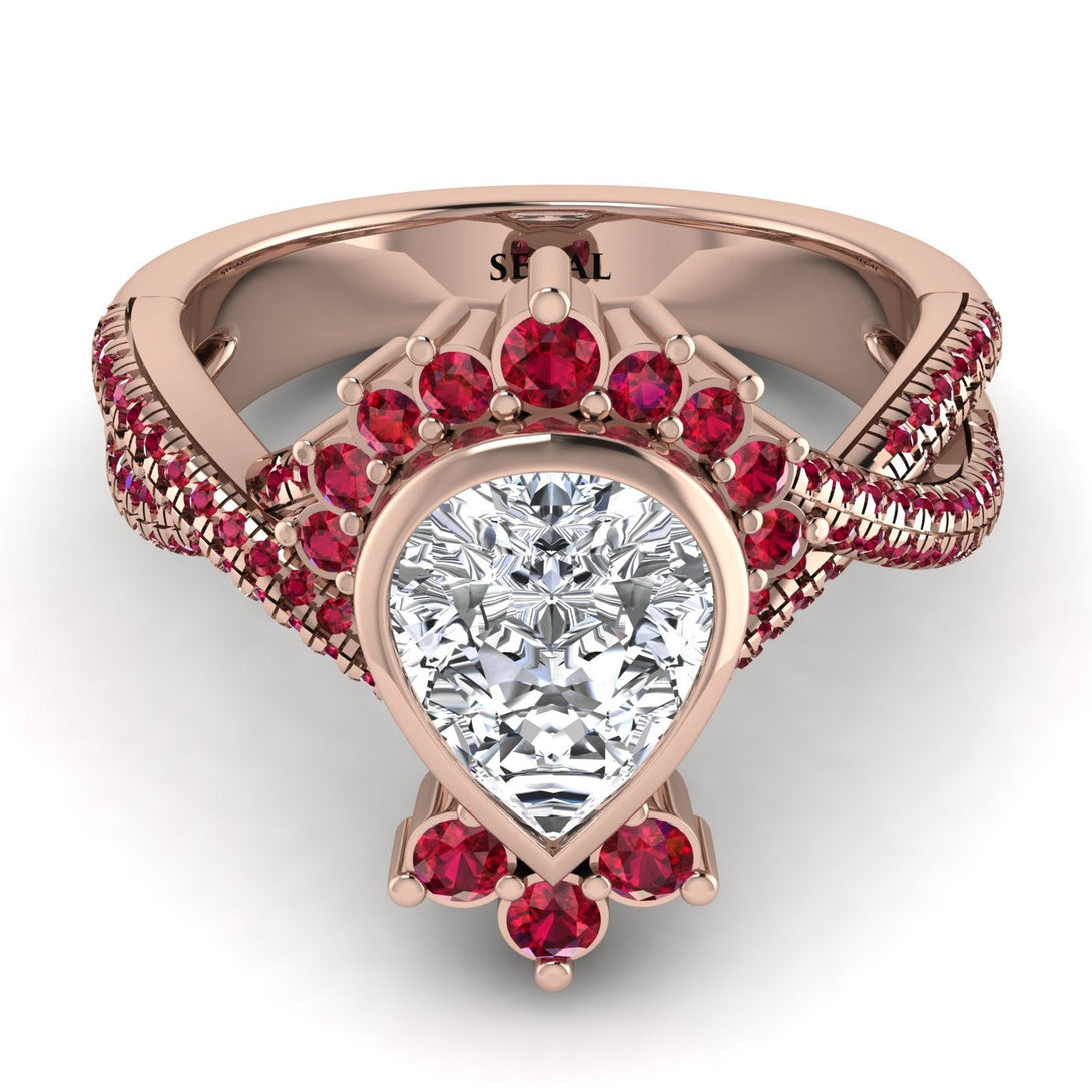 Unique Pear Cut Diamond Ring - Dorothy No. 47