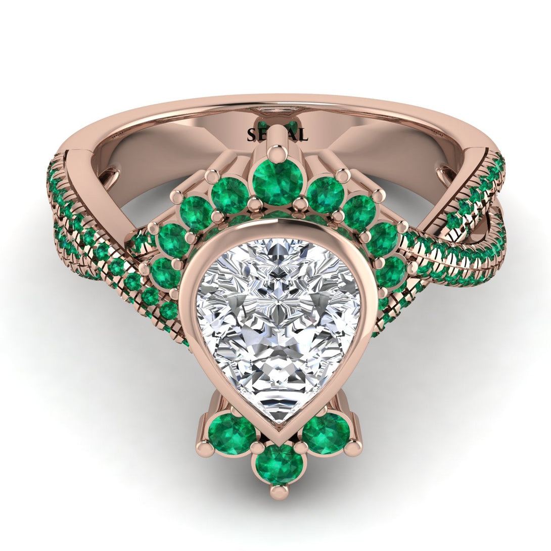 Unique Pear Cut Diamond Ring - Dorothy No. 17