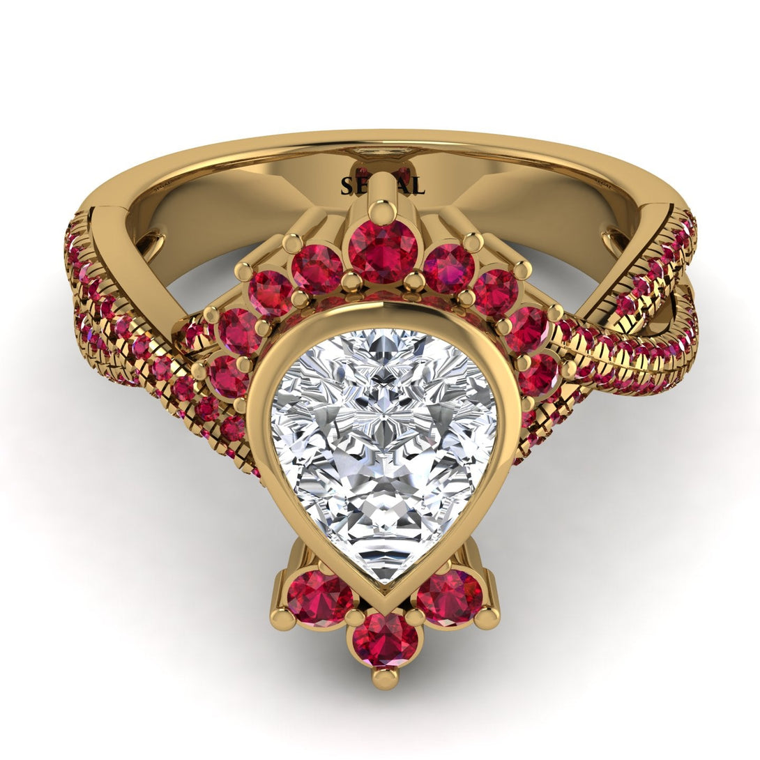 Unique Pear Cut Diamond Ring - Dorothy No. 46