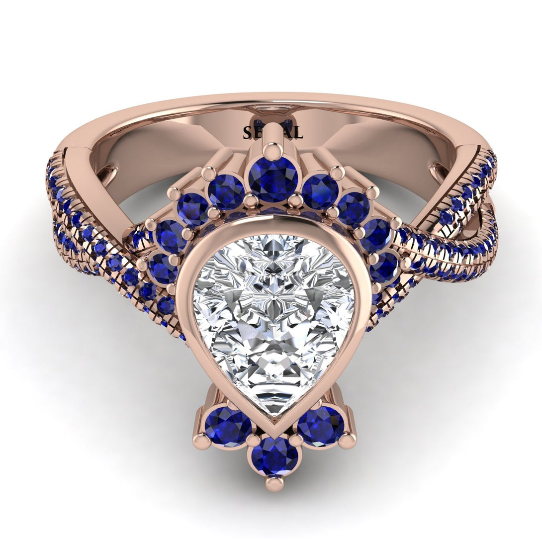 Unique Pear Cut Diamond Ring - Dorothy No. 62