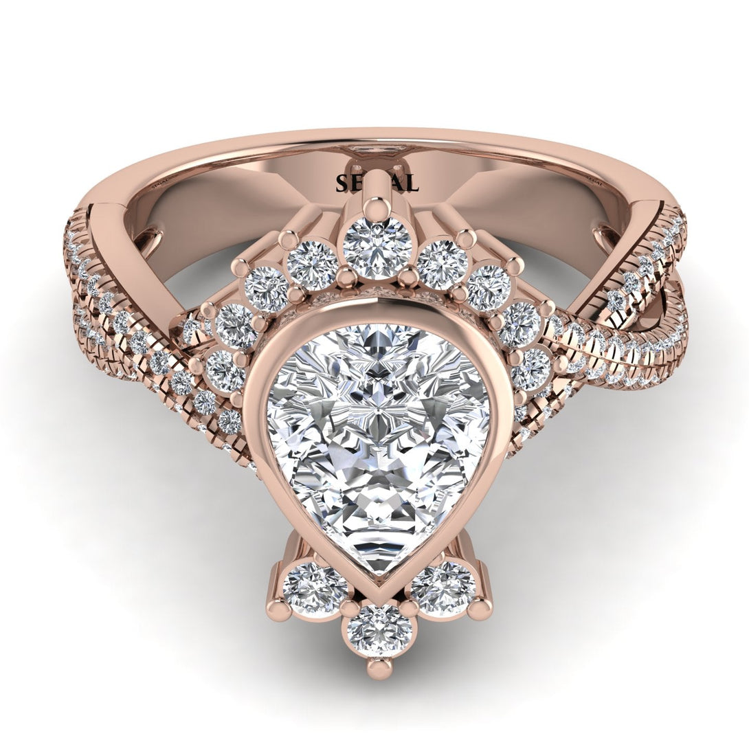 Unique Pear Cut Diamond Ring - Dorothy No. 2