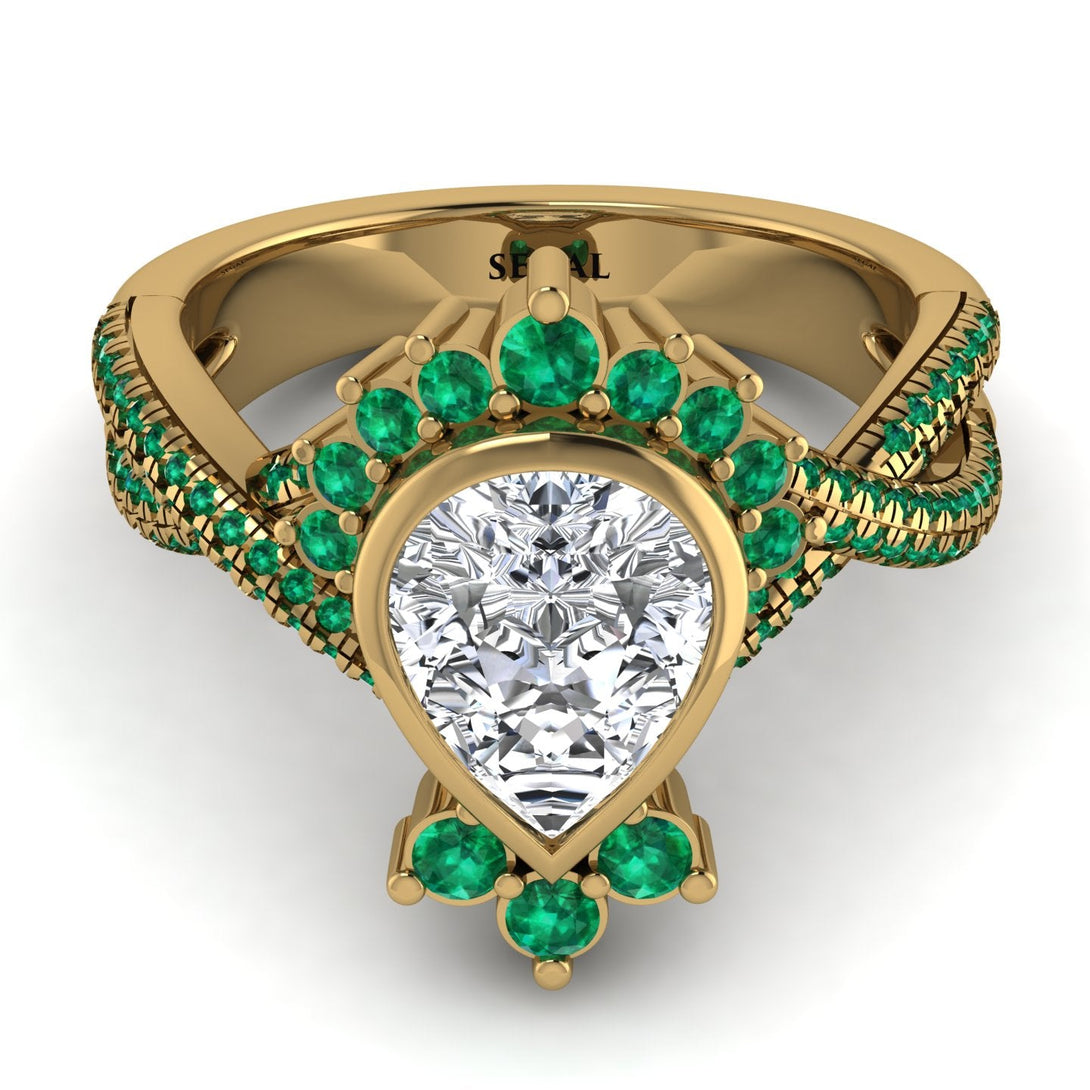 Unique Pear Cut Diamond Ring - Dorothy No. 16