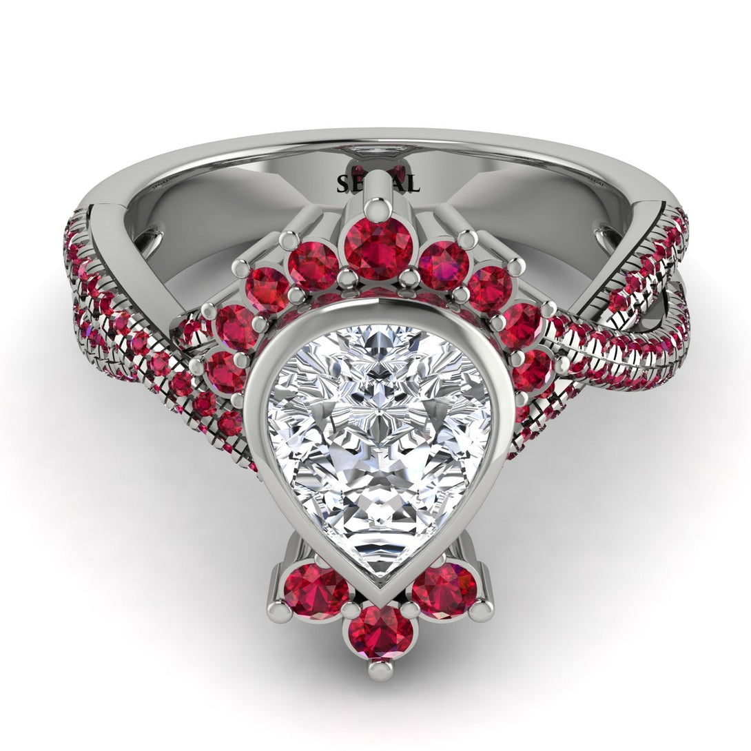 Unique Pear Cut Diamond Ring - Dorothy No. 48