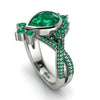 Unique Pear Cut Emerald Ring - Dorothy No. 21