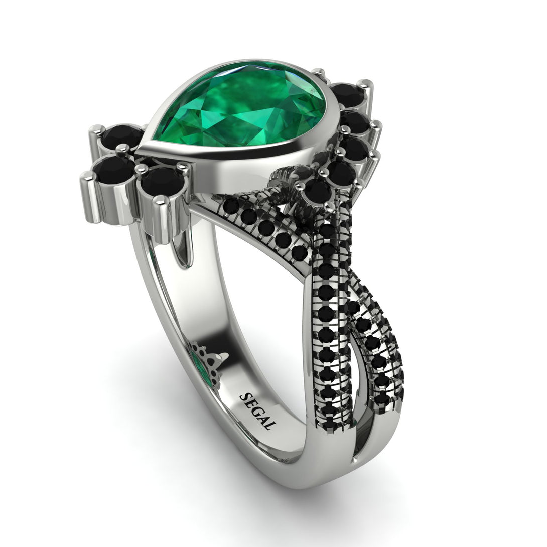 Unique Pear Cut Emerald Ring - Dorothy No. 36