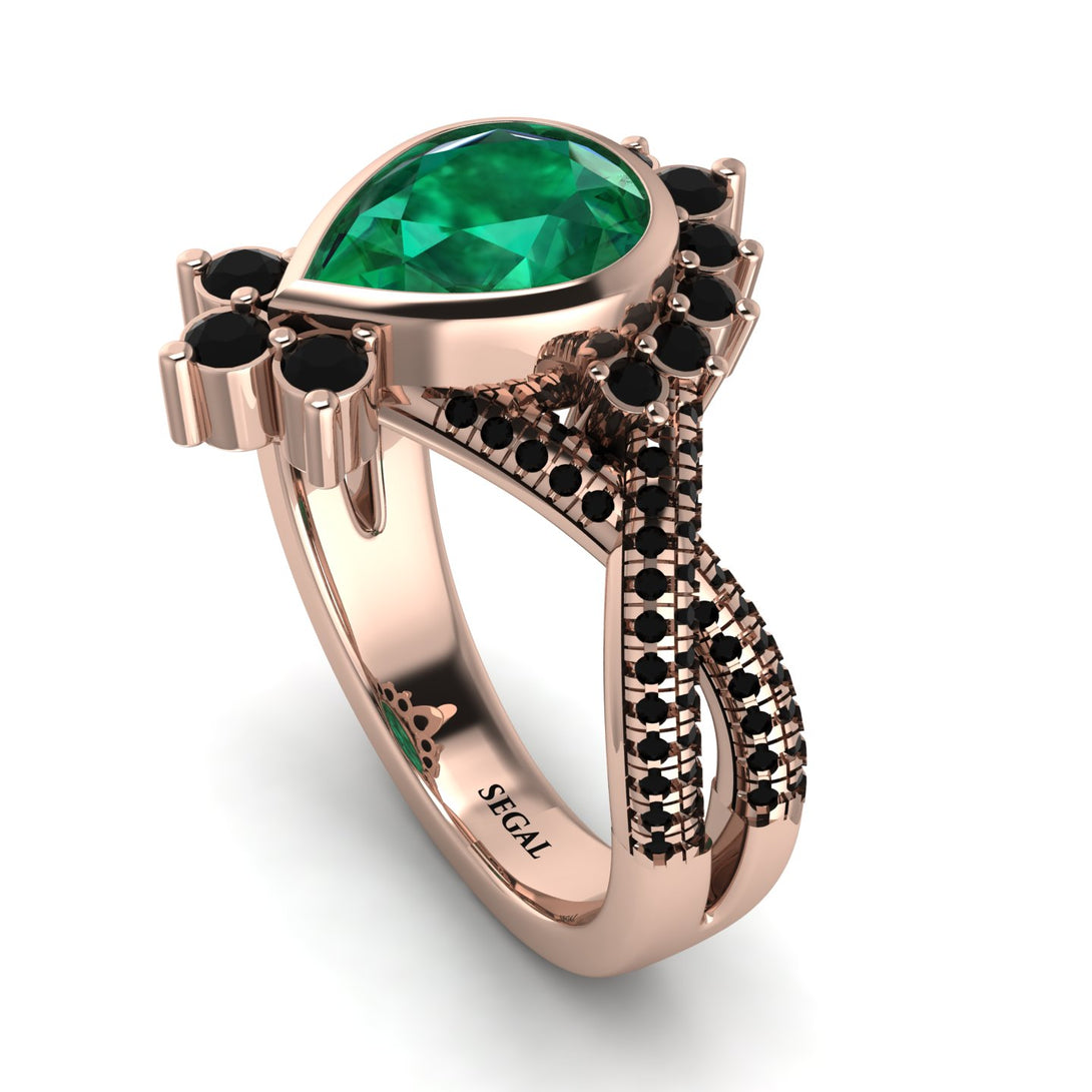 Unique Pear Cut Emerald Ring - Dorothy No. 35