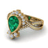 Unique Pear Cut Emerald Ring - Dorothy No. 4