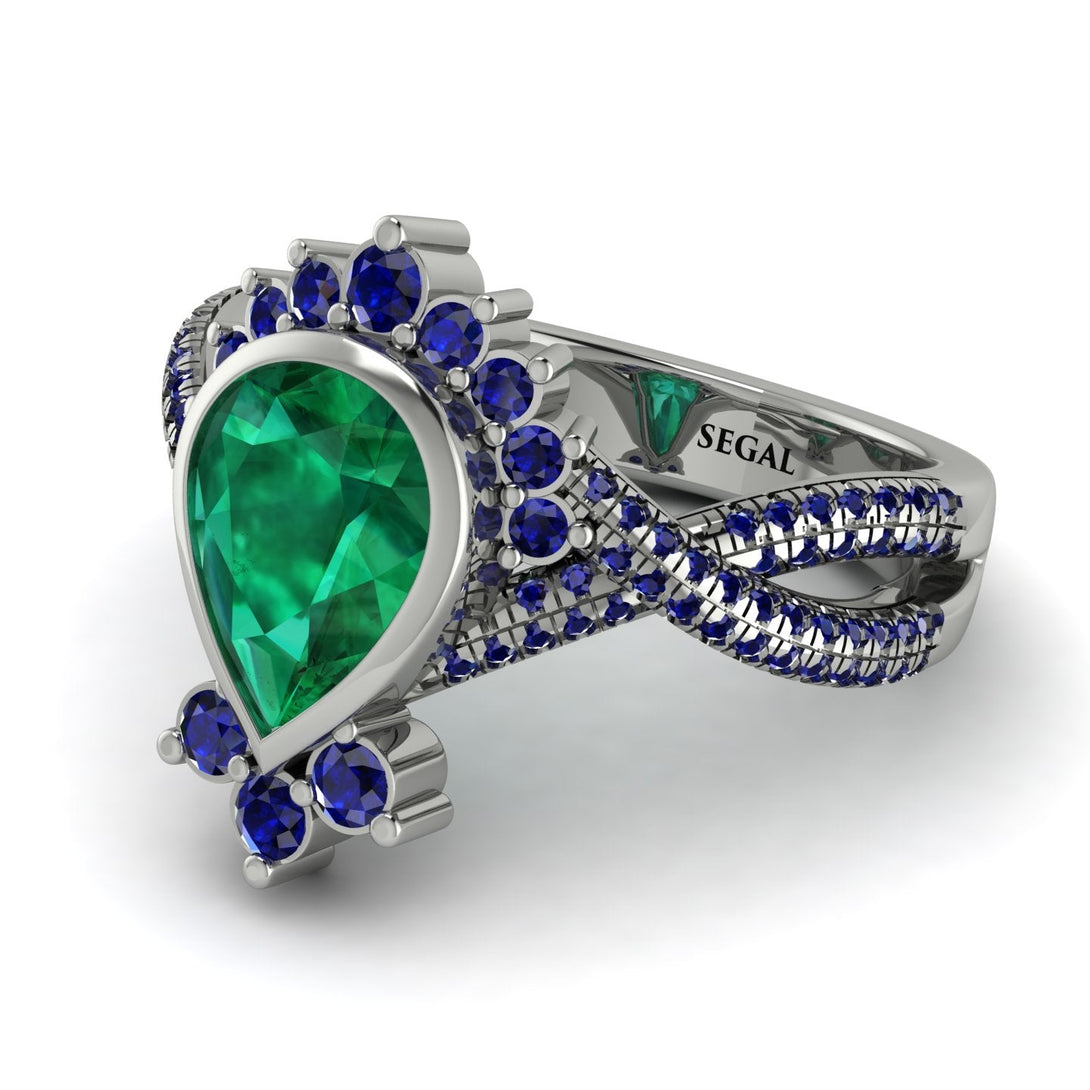 Unique Pear Cut Emerald Ring - Dorothy No. 66