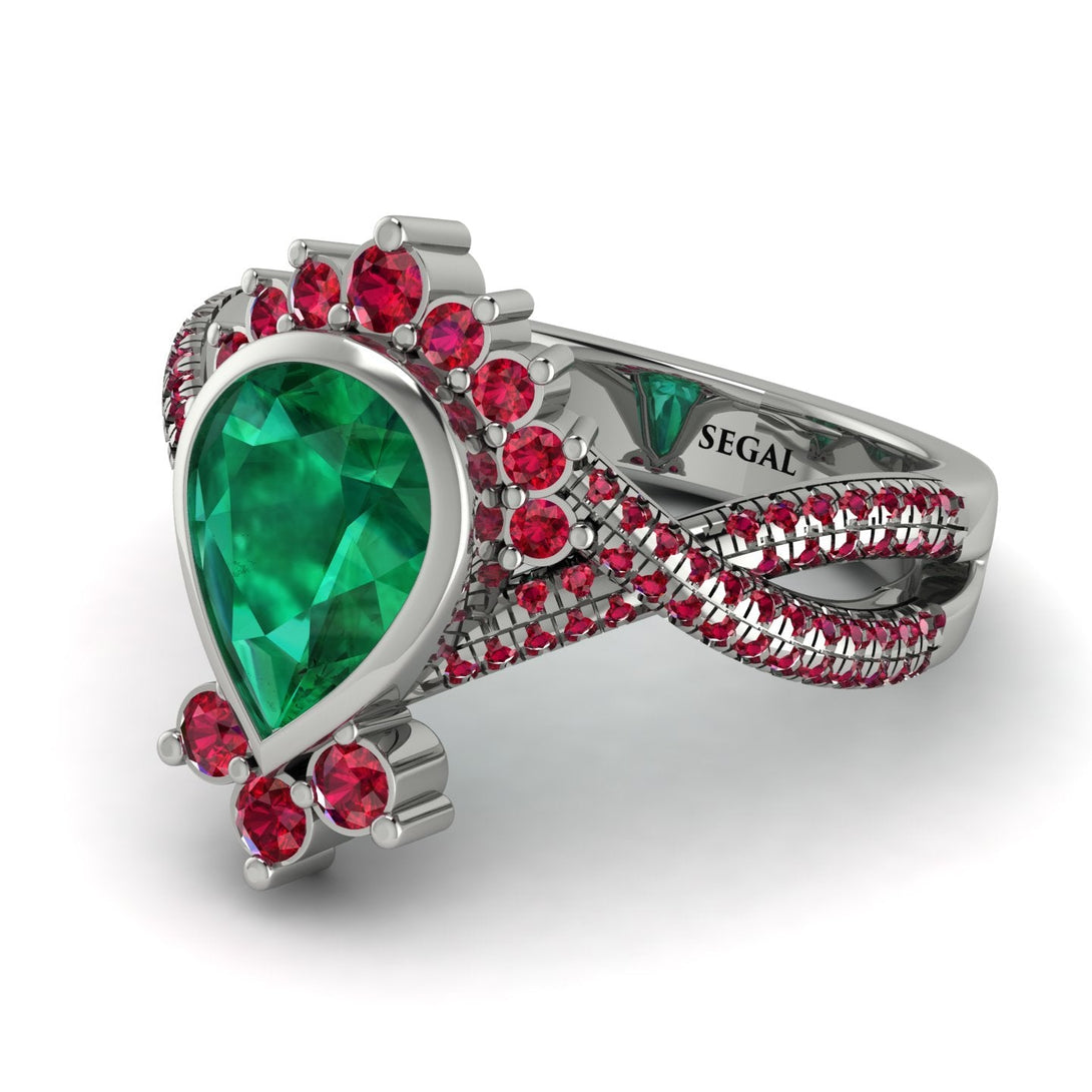 Unique Pear Cut Emerald Ring - Dorothy No. 51
