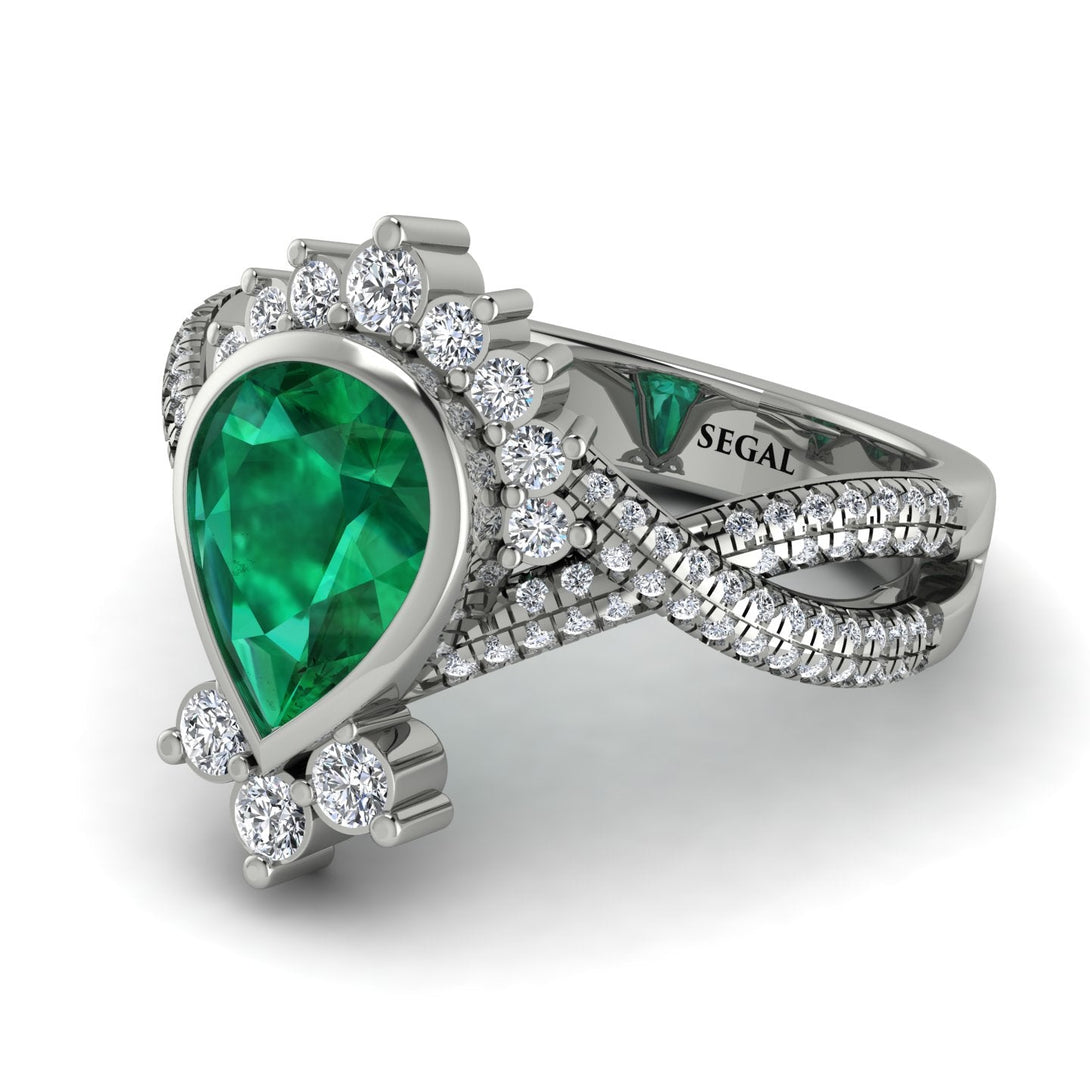 Unique Pear Cut Emerald Ring - Dorothy No. 6