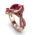 Unique Pear Cut Ruby Ring - Dorothy No. 56