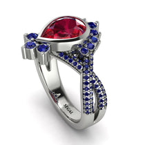 Unique Pear Cut Ruby Ring - Dorothy No. 72 image 1