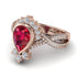 Unique Pear Cut Ruby Ring - Dorothy No. 11