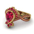 Unique Pear Cut Ruby Ring - Dorothy No. 55