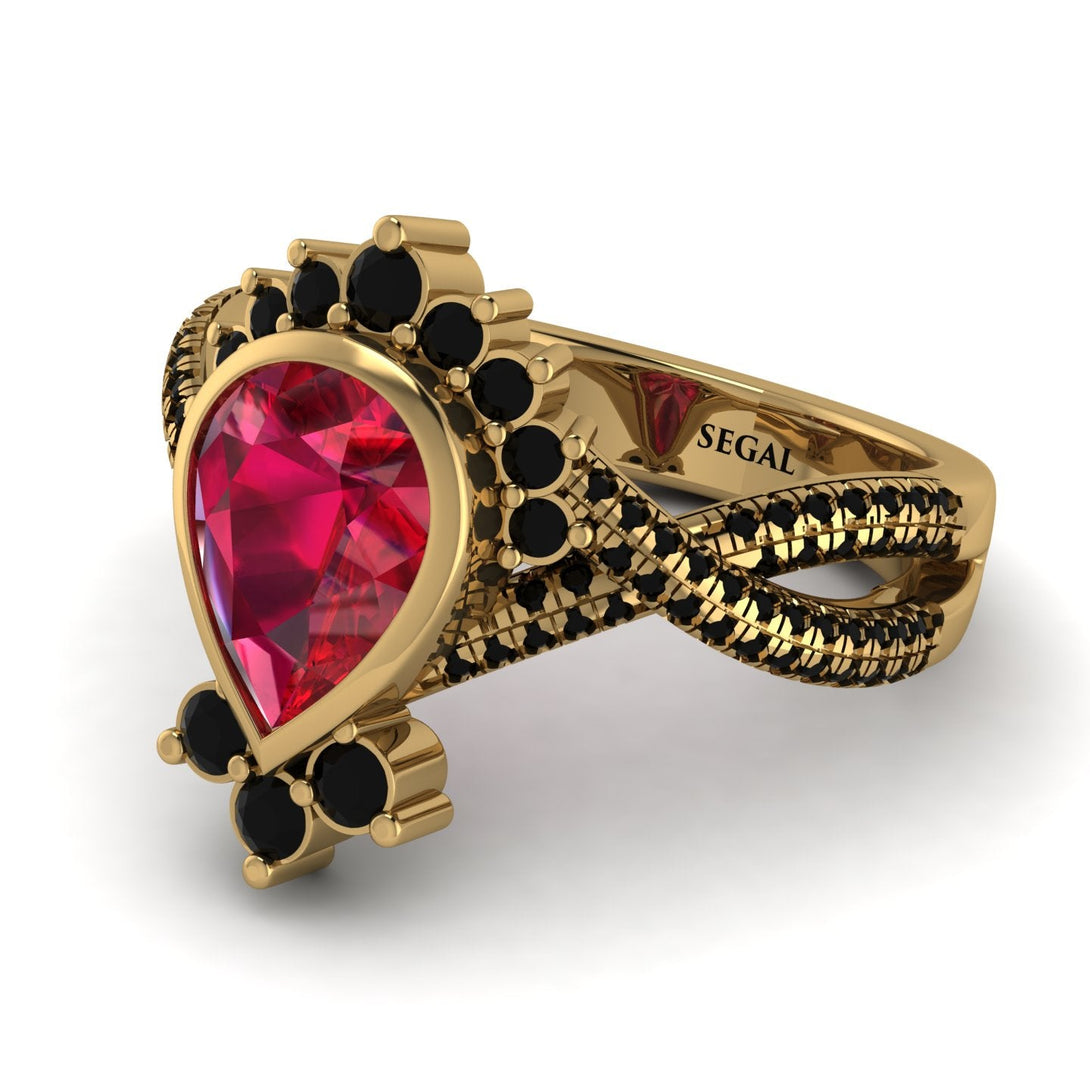 Unique Pear Cut Ruby Ring - Dorothy No. 40
