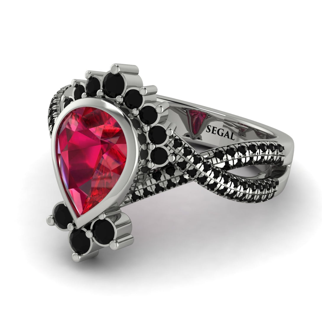 Unique Pear Cut Ruby Ring - Dorothy No. 42