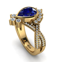 Unique Pear Cut Sapphire Ring - Dorothy No. 13 image 1
