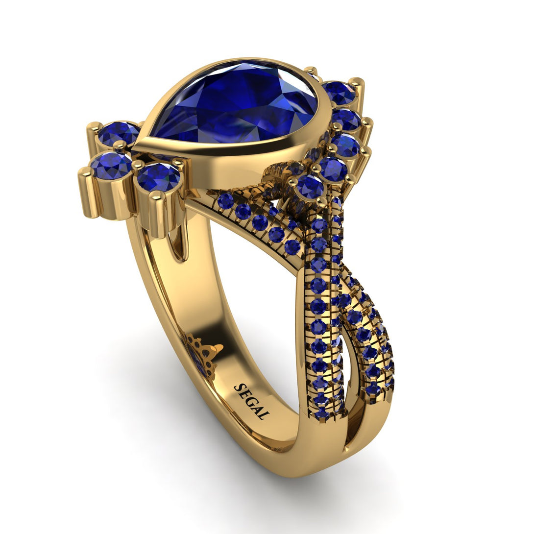 Unique Pear Cut Sapphire Ring - Dorothy No. 73