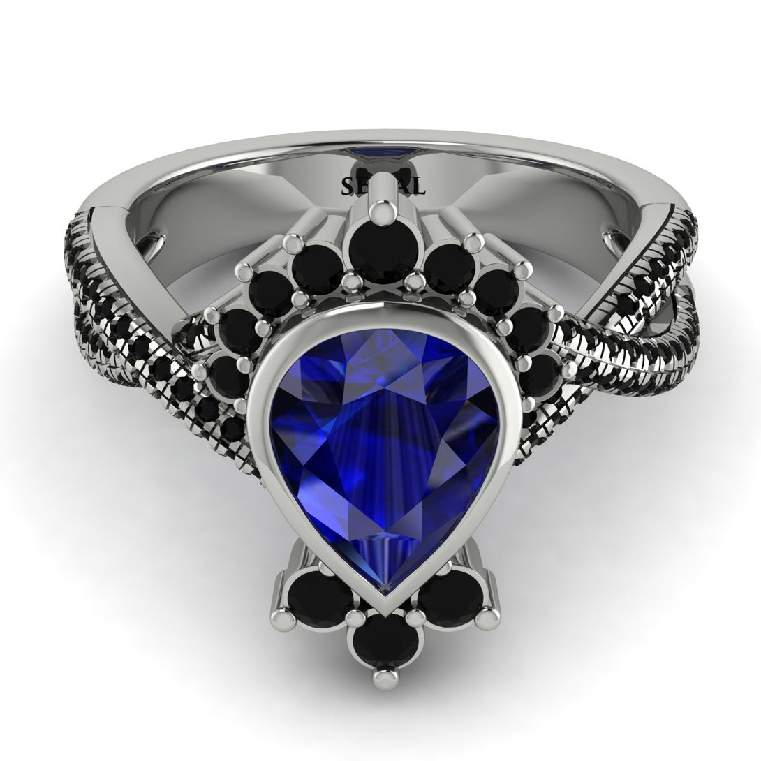 Unique Pear Cut Sapphire Ring - Dorothy No. 45