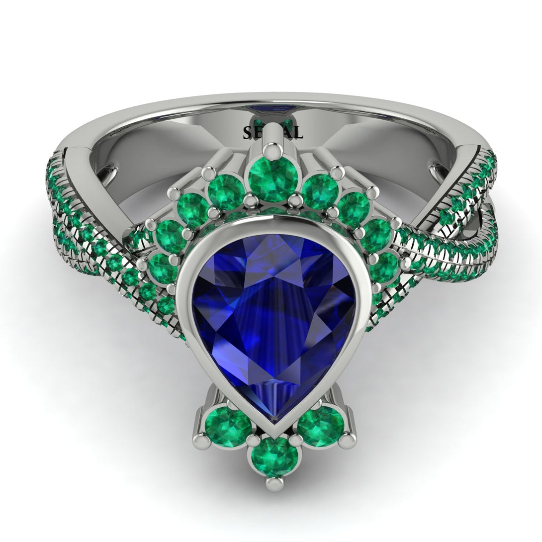 Unique Pear Cut Sapphire Ring - Dorothy No. 30