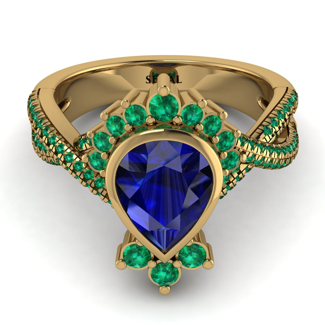 Unique Pear Cut Sapphire Ring - Dorothy No. 28